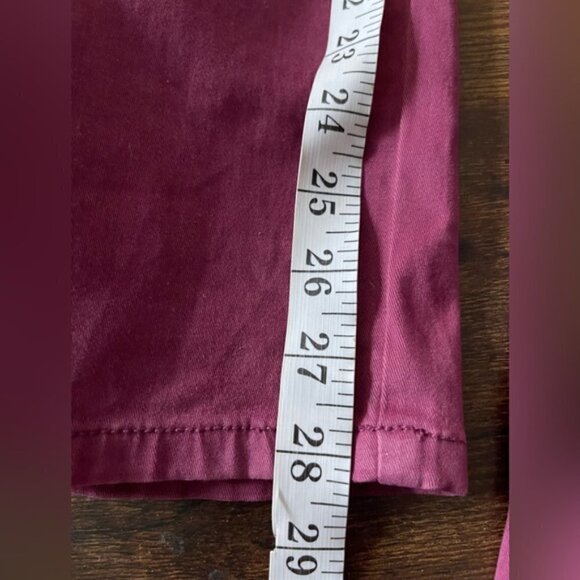 Anthropologie wine color criscross button chino high rise pants new NWT 27 - Picture 11 of 12